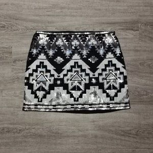 Perfect Condition- Express B&W Sequence Mini Skirt